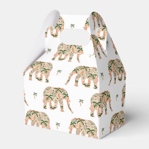 Indian Floral Paisley Ornate Elephants Favor Box