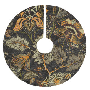 Indian floral paisley, seamless ethnic pattern. brushed polyester tree skirt