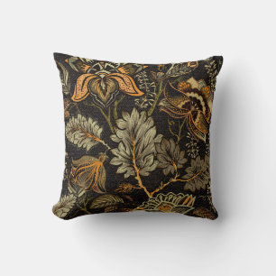 Indian floral paisley, seamless ethnic pattern. throw pillow