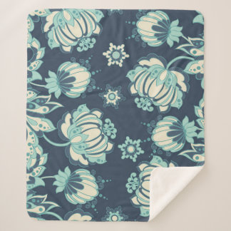 Indian Floral Vintage Seamless Pattern Sherpa Blanket