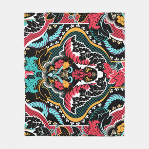 Indian Floral: Vintage Seamless Wallpaper. Fleece Blanket