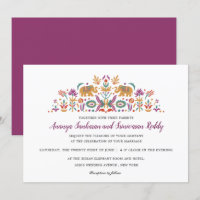 Indian Flower Elephant Purple modern wedding