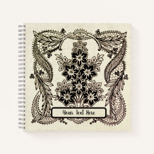 Indian Flower Ornament Notebook