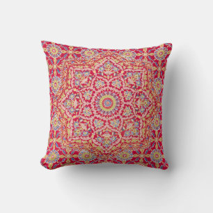 Indian Flower Throw Pillow