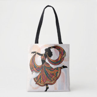 Indian Folk Art Dancing Girl Tote Bag