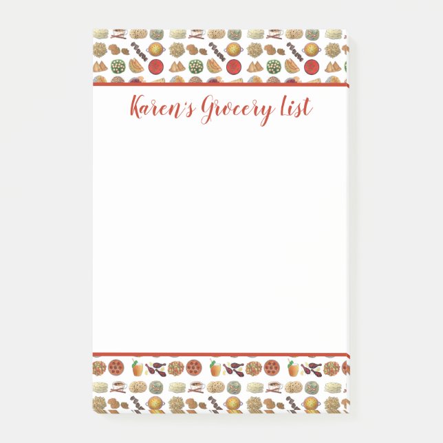 Indian Foods Dishes Cuisine of India Illustration Post-it Notes (Front)