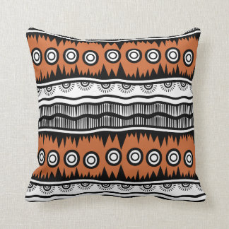 Indian Geographic Brown Tone Stripes   Throw Pillow