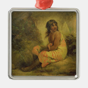Indian Girl, 1793 (oil on canvas mounted on panel) Metal Ornament
