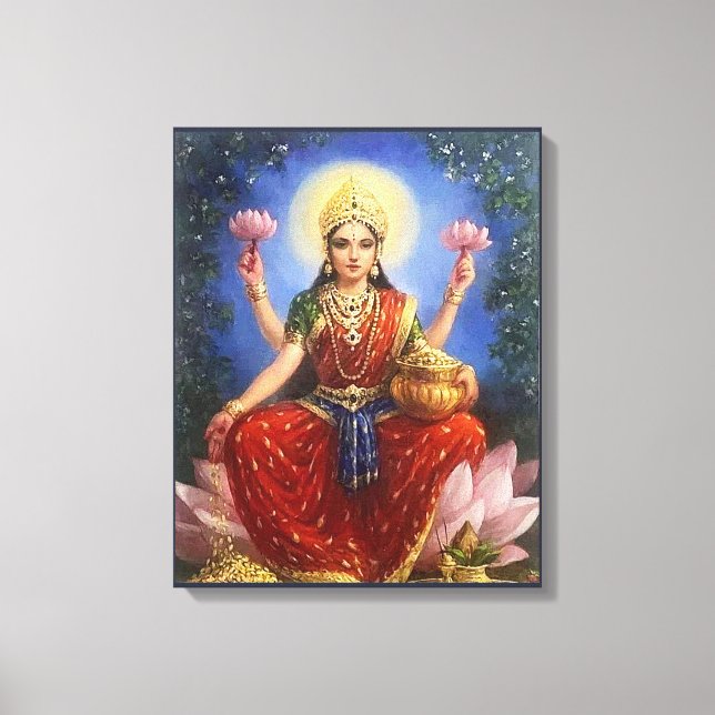 Indian Goddess Ma Lakshmi - Wrapped Canvas (Front)