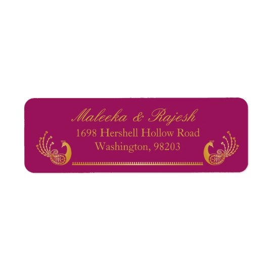 Indian Gold Pattern Modern Return Address Label