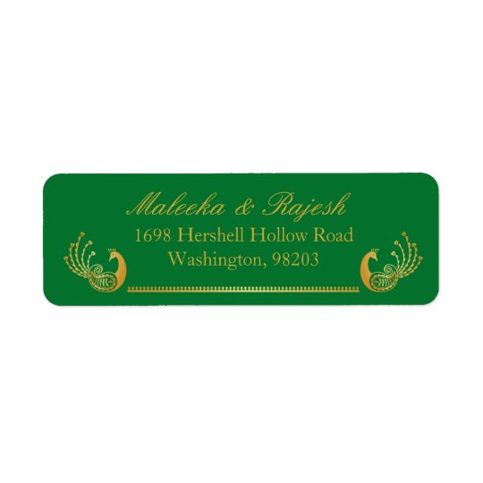 Indian Gold Pattern Modern Return Address Label