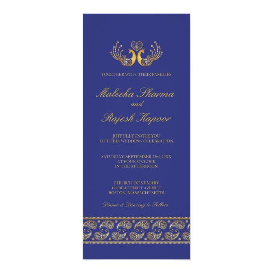 Indian Gold Pattern Modern Wedding Invitation