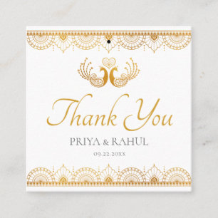 Indian Gold Pattern Wedding Favor Tag