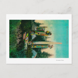 Indian Graves and Totems in Alaska StateState Postcard