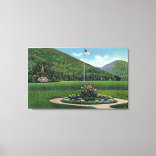 Indian Greeting the Rising Sun Statue Canvas Print