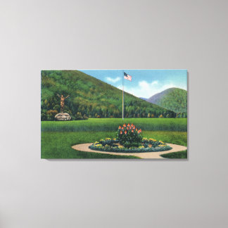 Indian Greeting the Rising Sun Statue Canvas Print