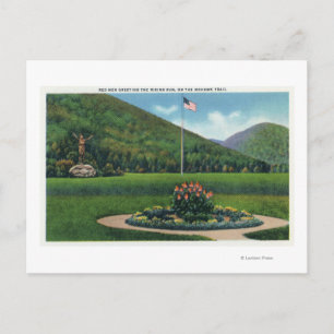 Indian Greeting the Rising Sun Statue Postcard