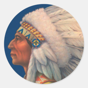 Indian Head Classic Round Sticker