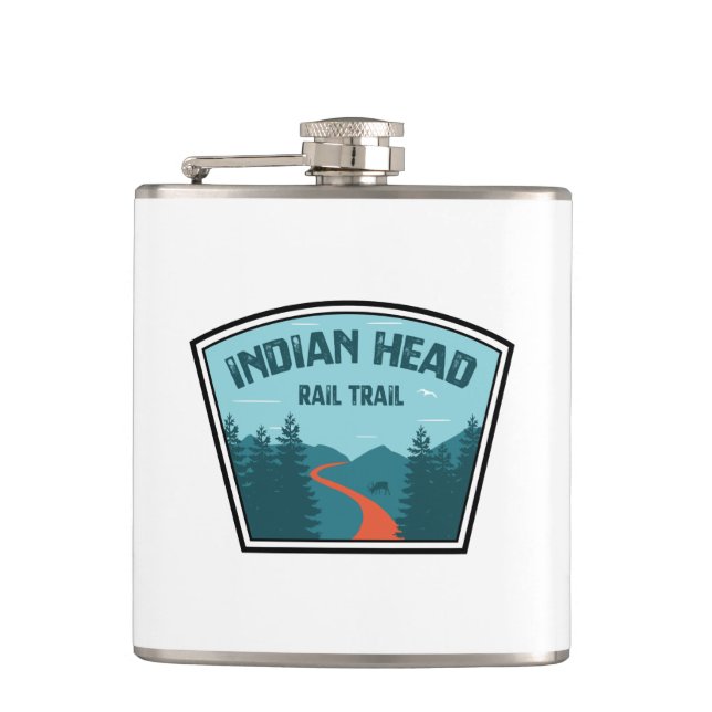 Indian Head Rail Trail Hip Flask (Front)
