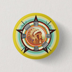 Indian Head Test Pattern 1 Inch Round Button