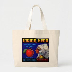 Indian Head Washington Apples Large Tote Bag