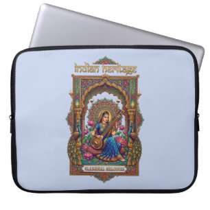 Indian Heritage: Classical Musician Veena Art Laptop Sleeve