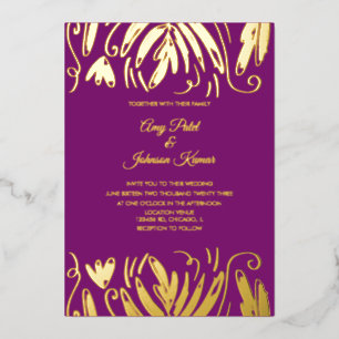 Indian Hindu Drawn Swirls Floral Wedding Pressed
