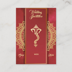 Indian Hindu Ganesha wedding card