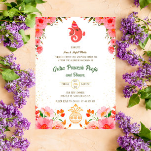 Indian Hindu Housewarming Griha Pravesh Invitation