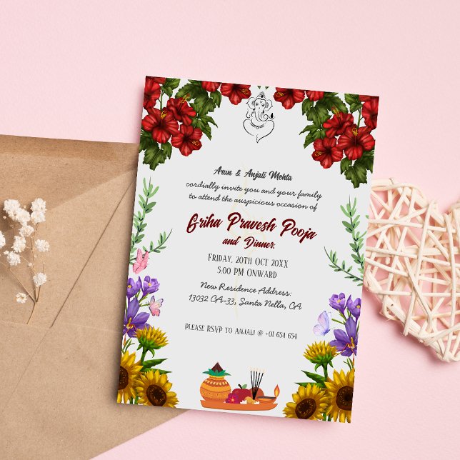 Indian Hindu Housewarming Griha Pravesh Invitation (Creator Uploaded)