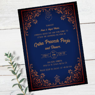 Indian Hindu Housewarming Griha Pravesh Invitation