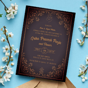 Indian Hindu Housewarming Griha Pravesh Invitation