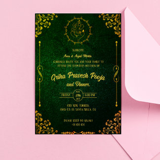 Indian Hindu Housewarming Griha Pravesh Invitation