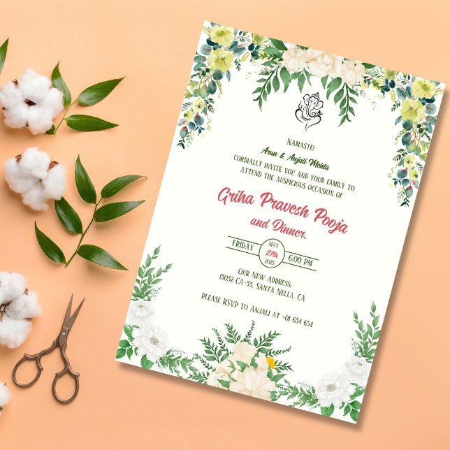 Indian Hindu Housewarming Griha Pravesh Invitation (Creator Uploaded)