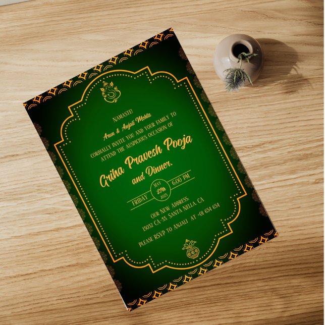 Indian Hindu Housewarming Griha Pravesh Invitation (Creator Uploaded)