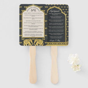 Indian Hindu Saptapadi Wedding Program Fan