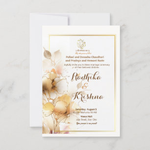 Indian Hindu simple wedding Invitation