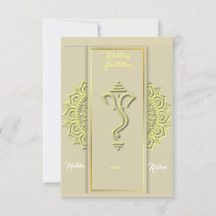 Indian hindu wedding Ganesha invitation