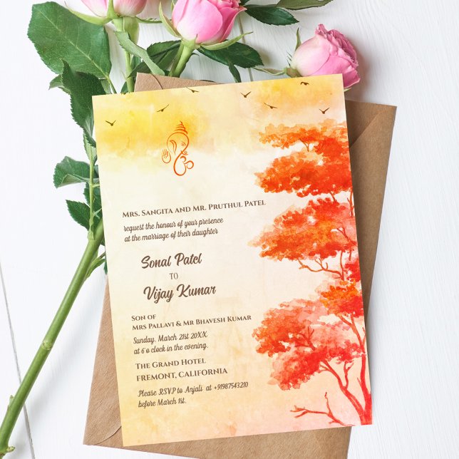 Indian Hindu Wedding Ganesha Invitation (Creator Uploaded)