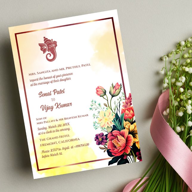 Indian Hindu Wedding Ganesha Invitation (Creator Uploaded)