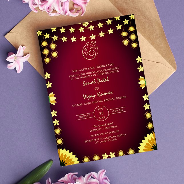 Indian Hindu Wedding Ganesha Logo Invitation (Creator Uploaded)
