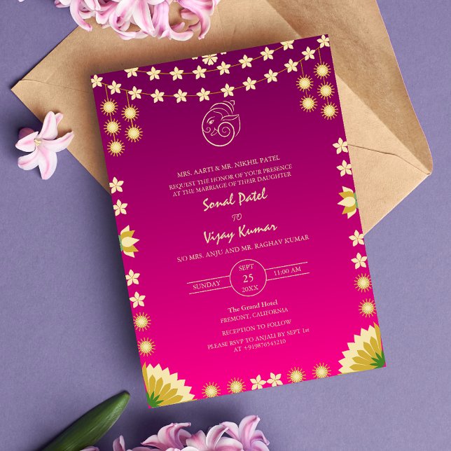 Indian Hindu Wedding Ganesha Logo Invitation (Creator Uploaded)