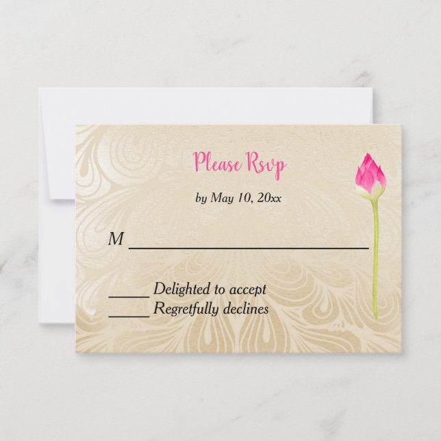 Indian Hindu Wedding Invitation RSVP (Front)