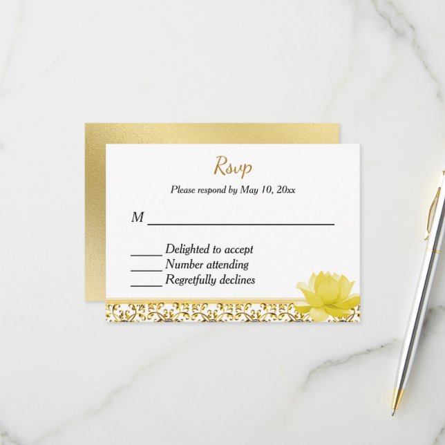 Indian Hindu Wedding Invitation RSVP (Front/Back In Situ)