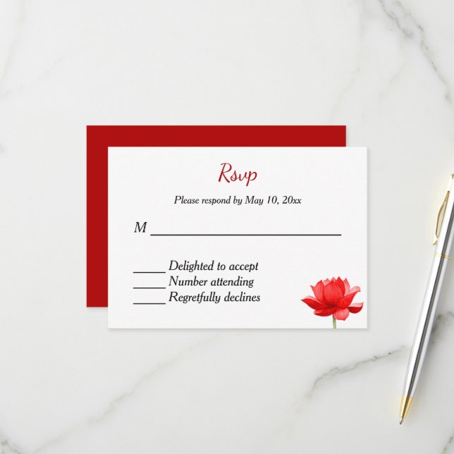 Indian Hindu Wedding Invitation RSVP (Front/Back In Situ)