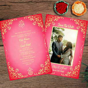 Indian Hindu Wedding Invitation with Custom Image