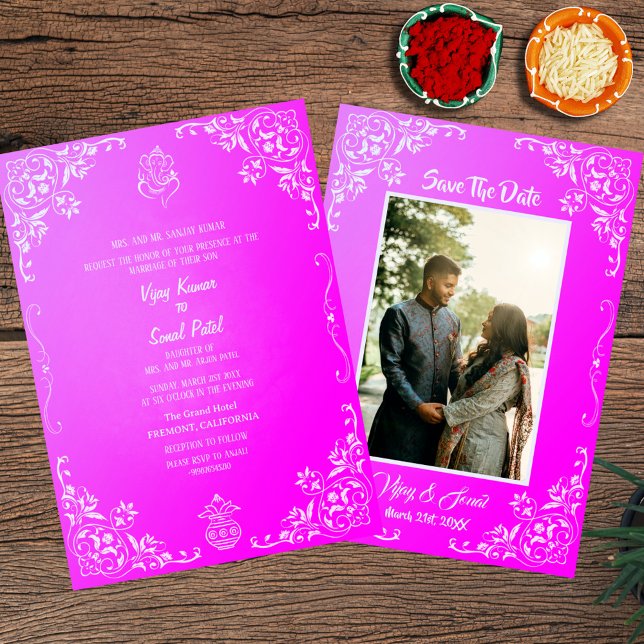 Indian Hindu Wedding Invitation with Custom Image (Creator Uploaded)