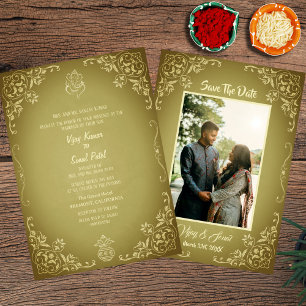 Indian Hindu Wedding Invitation with Custom Image