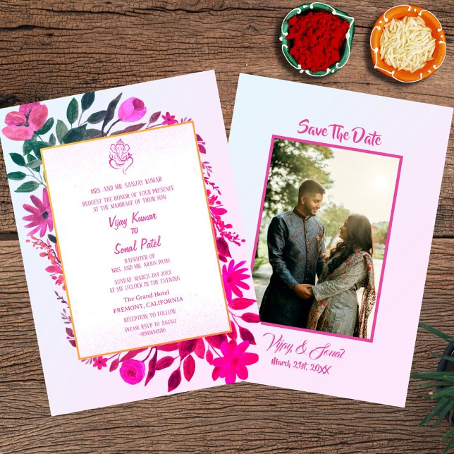 Indian Hindu Wedding Invitation with Custom Image (Creator Uploaded)