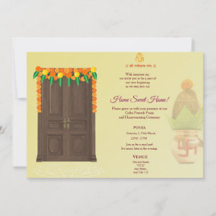 Indian House warming   Grihapravesh pooja Invitation